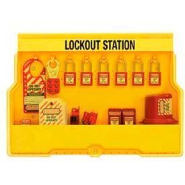 Master Lock Master Lock® Lockout Station, Electrical Focus, Zenex„¢ Thermoplastic Padlocks, S1850E410 S1850E410